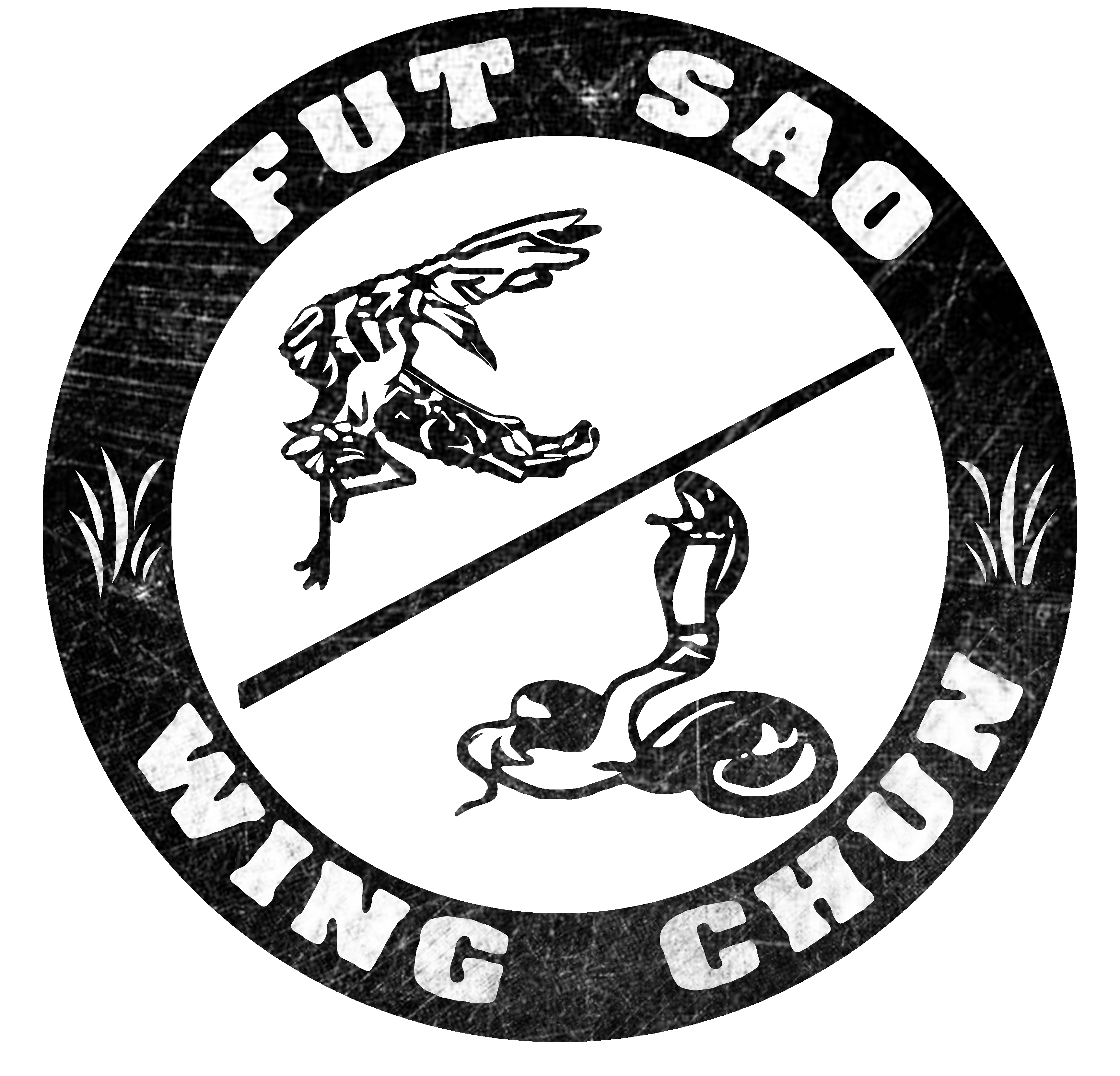 Chicago Fut Sao Wing Chun association logo. Cobra and Crane fighting